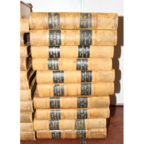 551 - A large qty of early 20th century Law Times Report books, approximately 34 volumes stretching approx... 