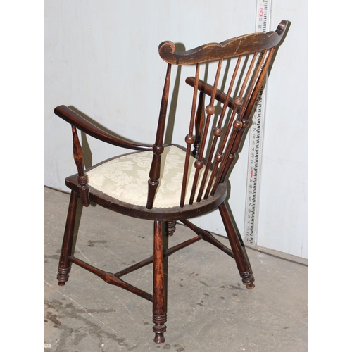 58 - Antique bobbin arm chair