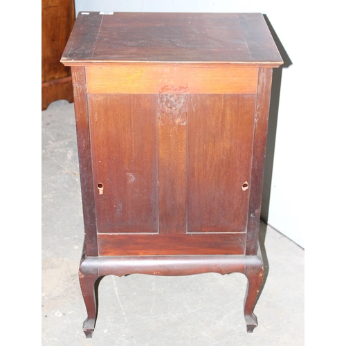 69 - Small vintage glazed display cabinet with two drawers