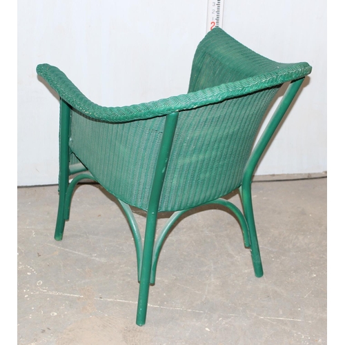 73 - Vintage Lloyd Loom bedroom chair in green, with label - This lot is being sold for charity on behalf... 