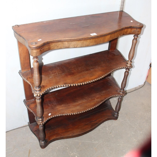 81 - A Victorian Mahogany 4 tier whatnot or buffet stand with turned supports and beaded edges