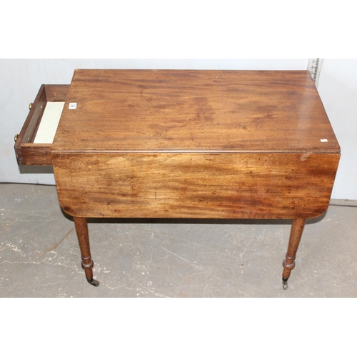 84 - A Victorian Mahogany dropleaf Pembroke table with drawer