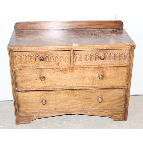 90 - Vintage Oak 2 over 2 chest of drawers