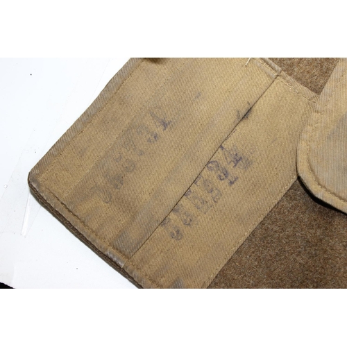 1004 - A rare WW1 period 1918 pattern British military tunic with various ink stamps and named, Some Royal ... 