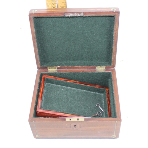 279 - A vintage wooden jewellery box with inlay