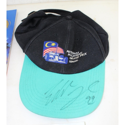 753 - Qty of 1999 Malaysian Grand Prix related items and ephemera to inc a signed cap (believed to be Eddi... 