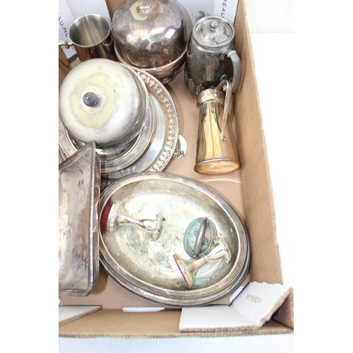 1119 - A large box of assorted silver plated items