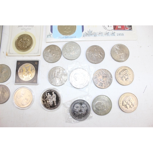 1301 - A large qty of assorted commemorative coins, some £5 coins, approx £52 face value, coin & stamp cove... 