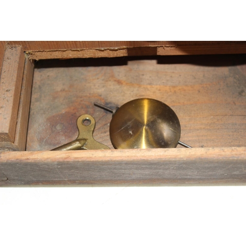 1408 - An early 20th century HAC German made wooden cased mantle clock, with key and pendulum