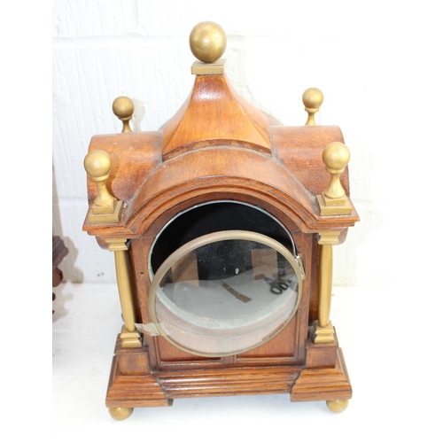 1412 - 3 antique style glazed wooden clock cases