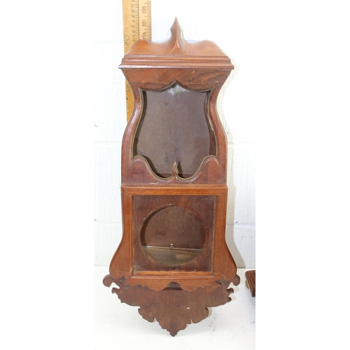 1412 - 3 antique style glazed wooden clock cases