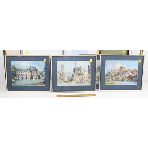 452 - Qty of assorted pictures and prints, a framed pair of Delft pottery tiles etc