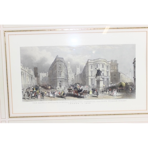 475 - Antique style framed print of the Bank of England in 1840, in gilt frame