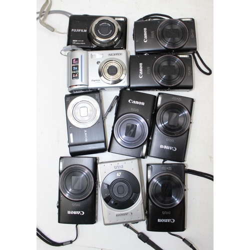 706 - Box of mixed digital cameras, mainly Canon