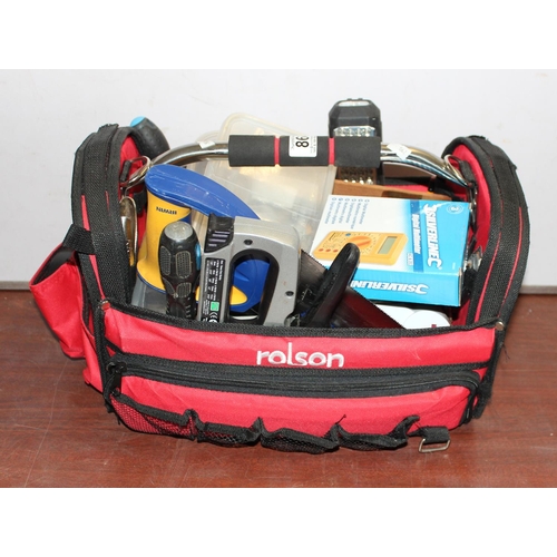 864 - Tool bag and various contents