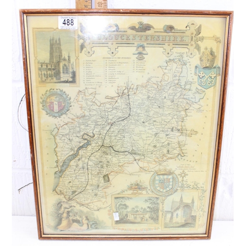 488 - Qty of pictures to inc an antique map of Yorkshire