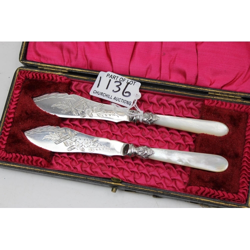 1136 - 3 boxed silver plated cutlery sets