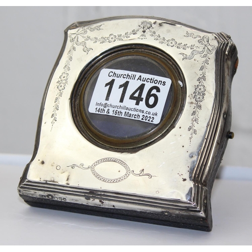 1146 - A silver mounted easel pocket watch stand, Chester possibly 1910 by Colen Cheshire