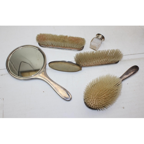 1149 - A matched 6 piece silver & faux tortoiseshell dressing table set, various dates and makers