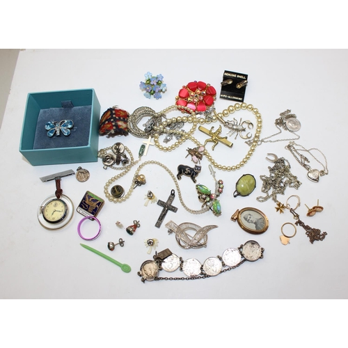 1234 - Qty of assorted jewellery to inc some gold and silver items, marked 9ct approx 22.1g gross, other ye... 