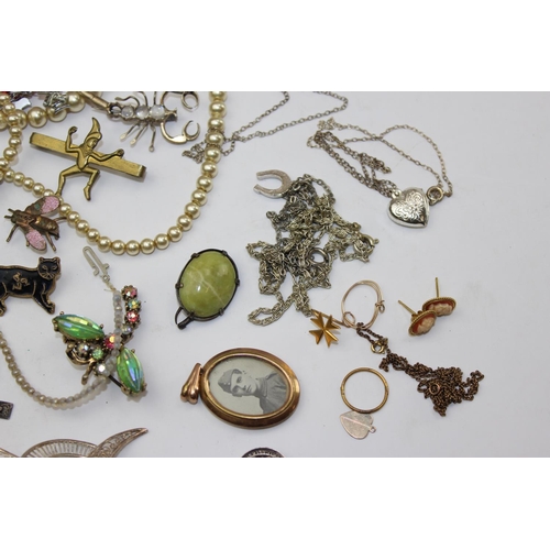 1234 - Qty of assorted jewellery to inc some gold and silver items, marked 9ct approx 22.1g gross, other ye... 