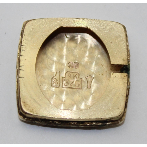 1245 - A 9ct gold cufflink, approx 5.37g gross and a 9ct gold cased Garrard watch, approx 7.71g gross (with... 