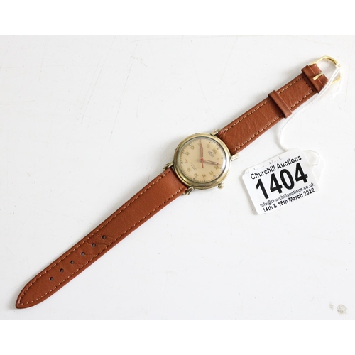 1404 - A vintage Nostra wristwatch in gold plated case, the face marked 16 Rubis Antimagnetic Bruchsicher, ... 