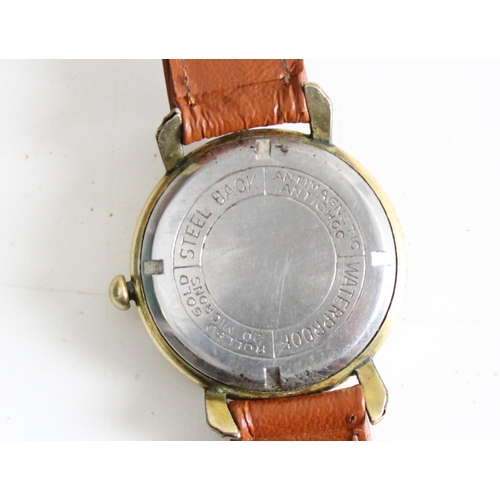 1404 - A vintage Nostra wristwatch in gold plated case, the face marked 16 Rubis Antimagnetic Bruchsicher, ... 