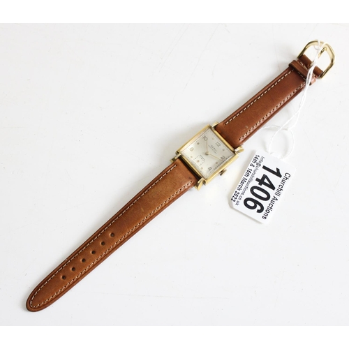 1406 - A vintage Swiss made Berli wristwatch in gold plated case, the face marked Ancre 15 Rubis Antimagnet... 