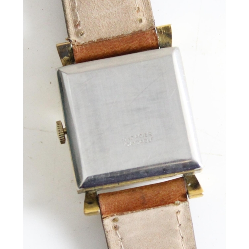 1406 - A vintage Swiss made Berli wristwatch in gold plated case, the face marked Ancre 15 Rubis Antimagnet... 