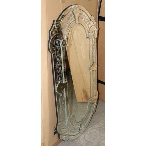 474 - Large Venetian style oval shaped wall mirror