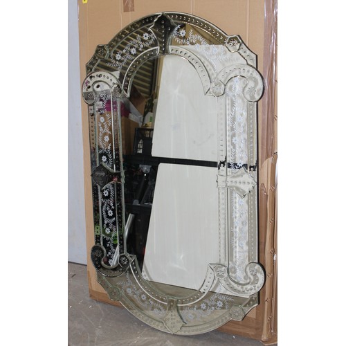 474 - Large Venetian style oval shaped wall mirror