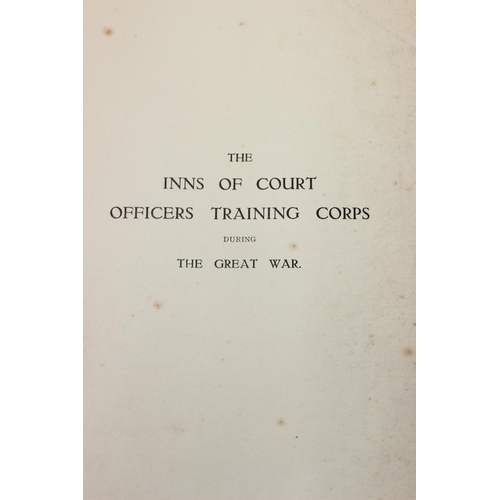 1017 - A WW1 period Inns of Court OTC during the Great War book including a list of all graduates