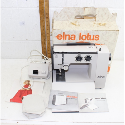 870 - Elna Lotus sewing machine in box