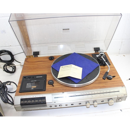 817 - 3 assorted record players, Hitachi, Ferguson & Monarch