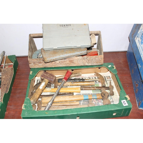 876 - Qty of assorted tools to inc wooden tray