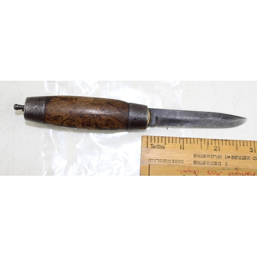 1021 - A rare Joh, Engstrom Eskilstuna barrel knife, inside stamped J.E. 1874