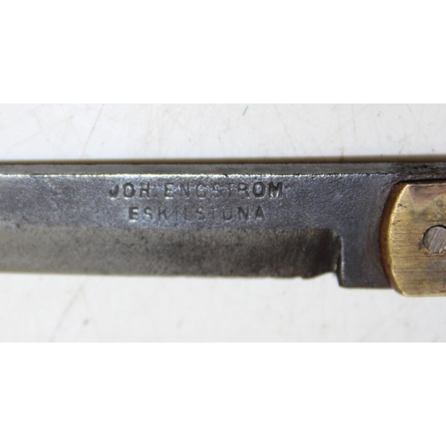 1021 - A rare Joh, Engstrom Eskilstuna barrel knife, inside stamped J.E. 1874