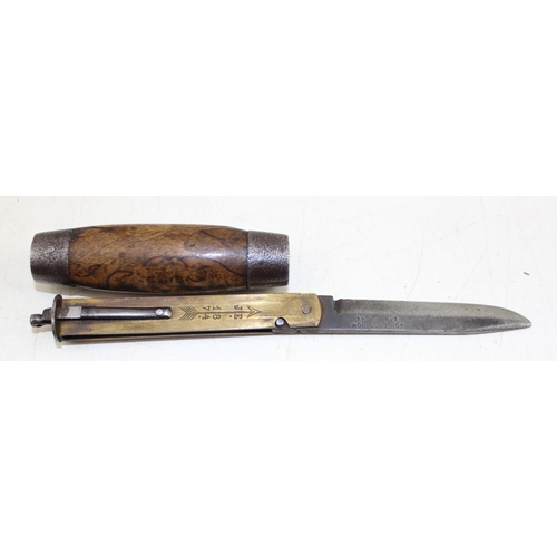 1021 - A rare Joh, Engstrom Eskilstuna barrel knife, inside stamped J.E. 1874