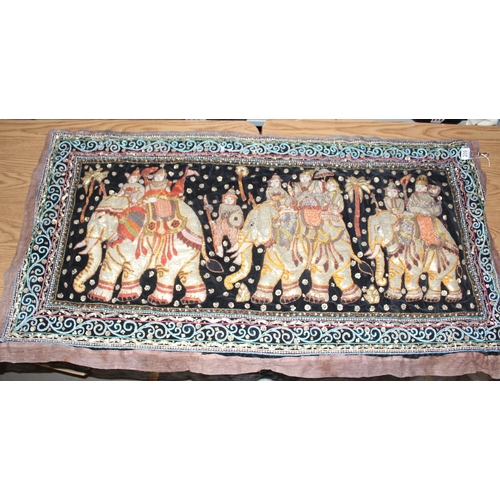 209 - A large Indian sequin wall hanging depicting an elephant