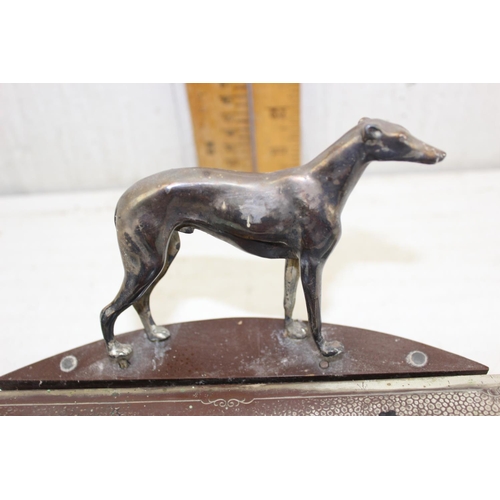 1161 - Silver plated trinket box with silver plated greyhound model