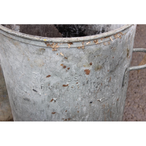 334 - 2 vintage metal galvanised dustbins