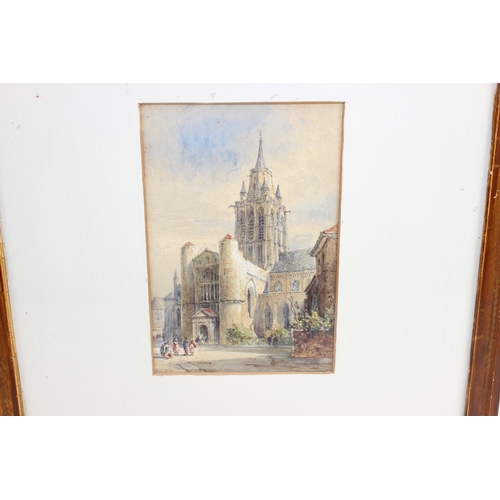 522 - 2 excellent quality antique watercolours, Ghent & Calais, Calais initialled E.G. 1866, the other lik... 