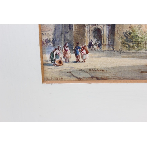 522 - 2 excellent quality antique watercolours, Ghent & Calais, Calais initialled E.G. 1866, the other lik... 