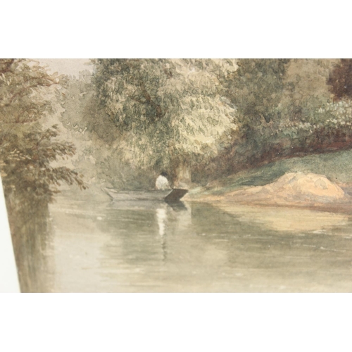 523 - An excellent quality antique watercolour of cattle in a stream near Windsor, unsigned but annotated ... 