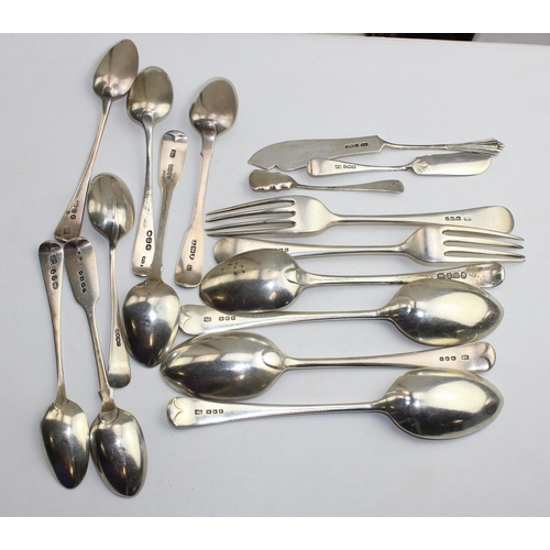 1170 - Large qty of assorted silver cutlery, various dates and makers, mainly 19th & 20th century, approx 4... 