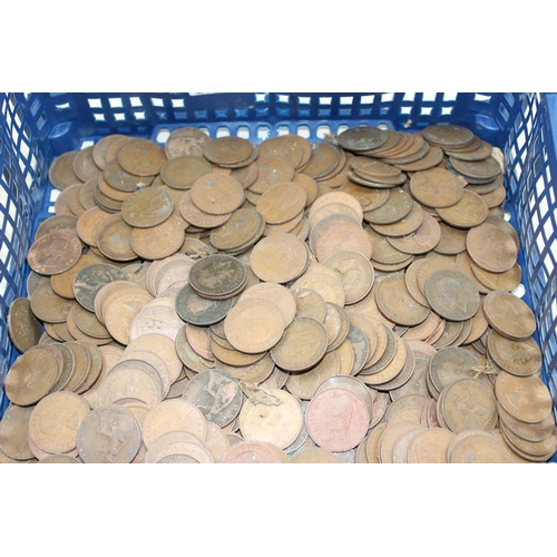 1316 - Large qty of assorted copper coins, approx 8.4kg