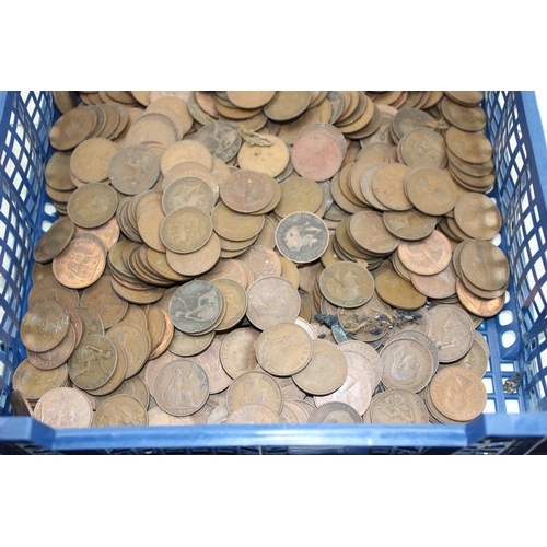 1316 - Large qty of assorted copper coins, approx 8.4kg