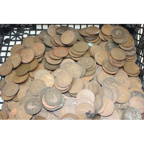 1318 - Large qty of assorted copper coins, approx 7.4kg