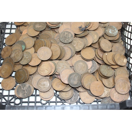 1318 - Large qty of assorted copper coins, approx 7.4kg